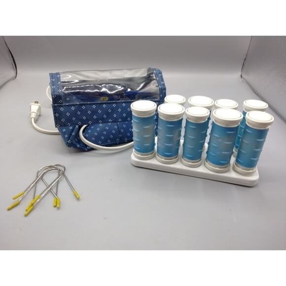 Remington Express Set 9 Compact Travel Ceramic Color Heat Rollers w Case - Picture 1 of 9